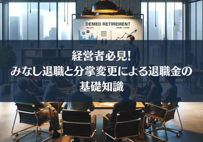 経営者必見！みなし退職と分掌変更による退職金の基礎知識