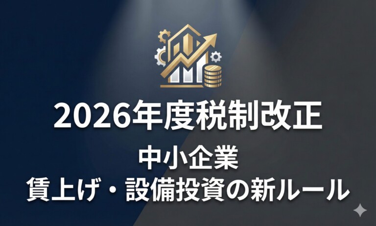 2026年度税制改正で中小企業に何が変わる?賃上げ促進税制と設備投資の新ルール