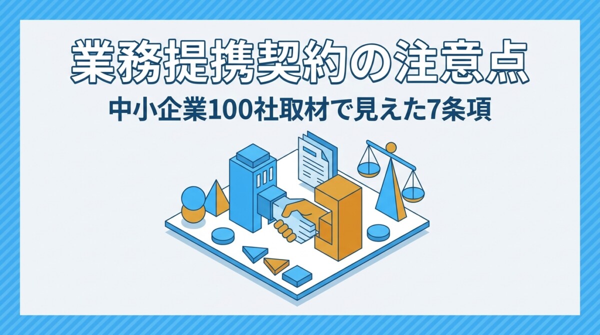 業務提携契約の注意点｜中小企業100社取材で見えた7条項