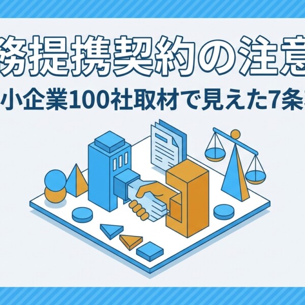 業務提携契約の注意点｜中小企業100社取材で見えた7条項