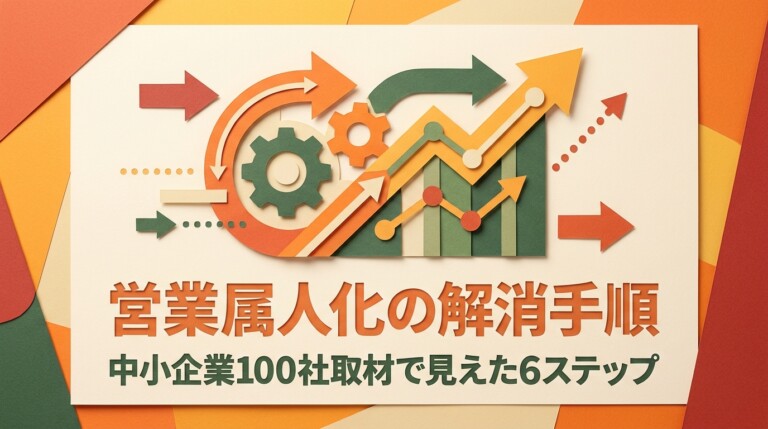 営業属人化の解消手順｜中小企業100社取材で見えた6ステップ