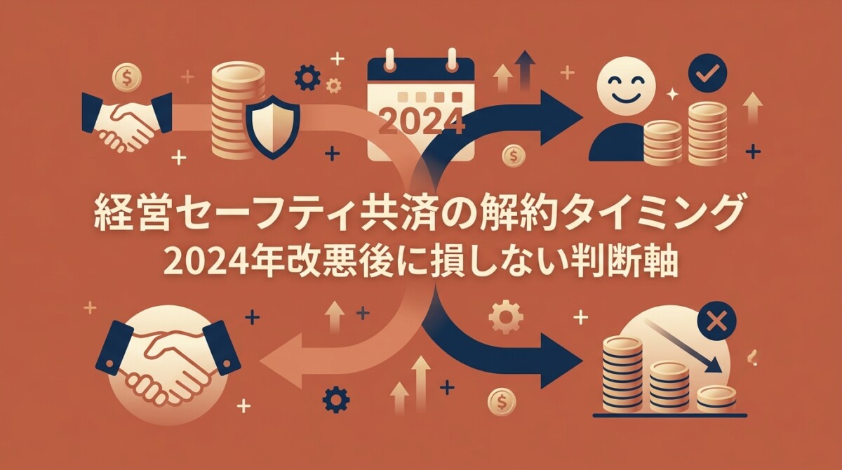 経営セーフティ共済の解約タイミング|2024年改悪後に損しない判断軸