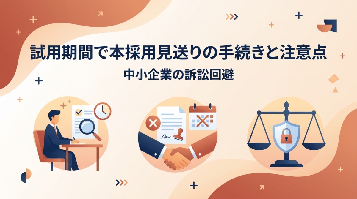 試用期間で本採用見送りの手続きと注意点｜中小企業の訴訟回避