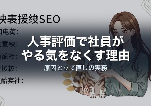 人事評価で社員がやる気をなくす理由｜原因と立て直しの実務