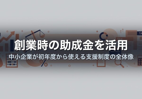 創業時の助成金を活用｜中小企業が初年度から使える支援制度の全体像