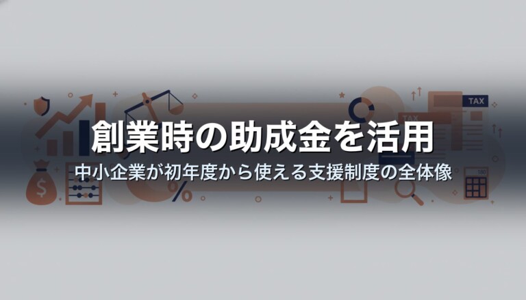創業時の助成金を活用｜中小企業が初年度から使える支援制度の全体像