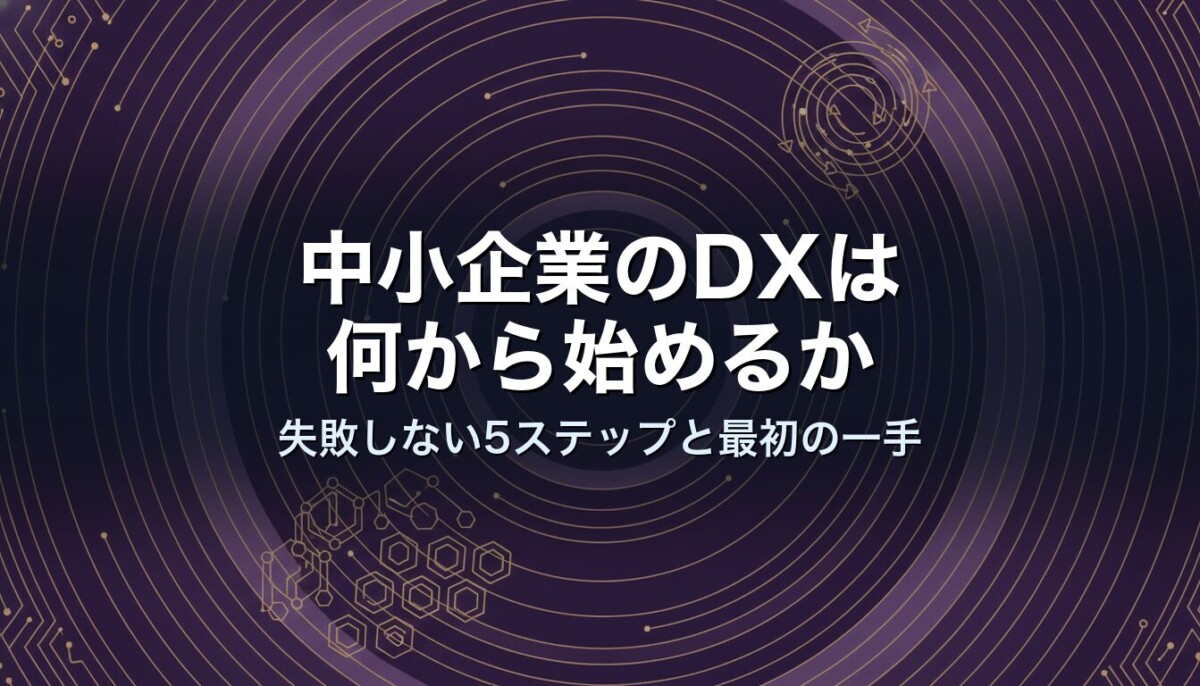中小企業のDXは何から始めるか｜失敗しない5ステップと最初の一手