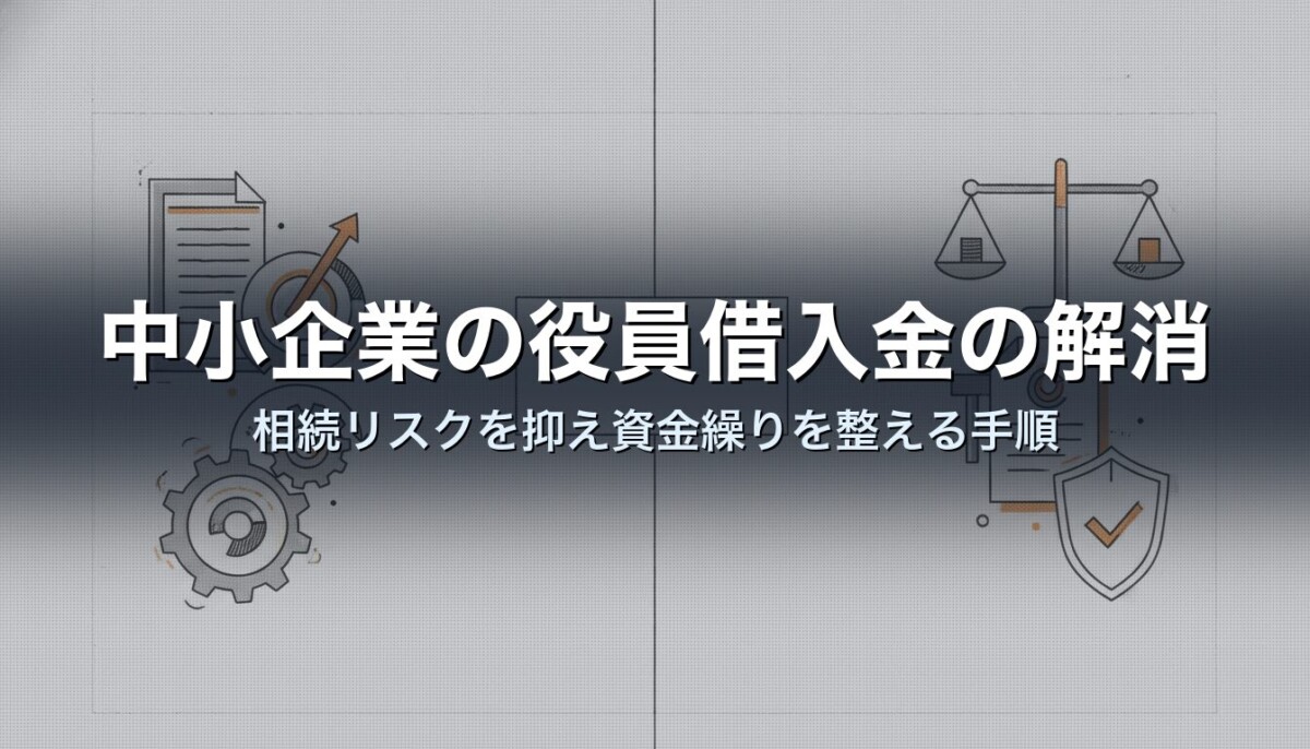 中小企業の役員借入金の解消|相続リスクを抑え資金繰りを整える手順