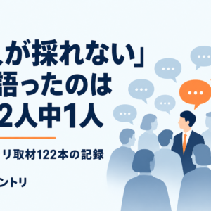 「人が採れない」を語ったのは122人中1人 — コントリ取材122本の記録