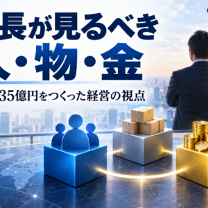 年商135億円をつくった社長が見ている、人・物・金という視点