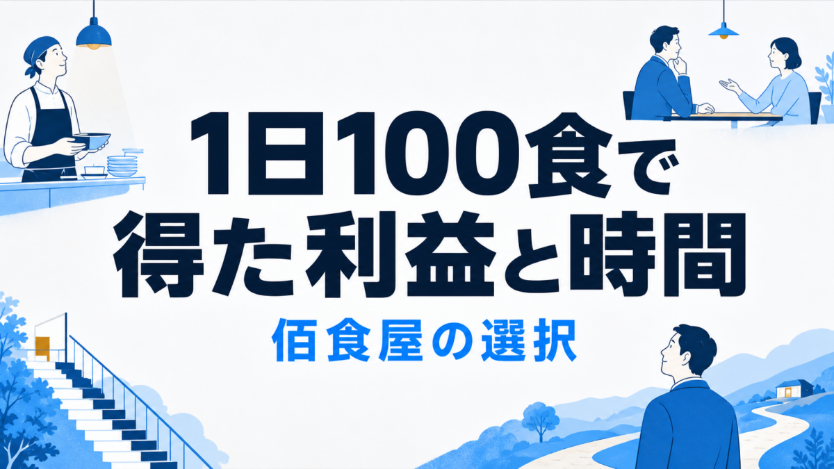 佰食屋のビジネスモデル｜1日100食で利益と時間を得た