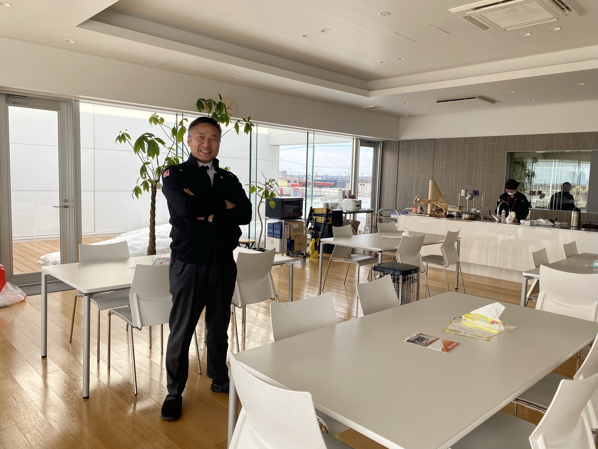 北一ミート株式会社 代表取締役 田村健一氏（社員食堂にて）