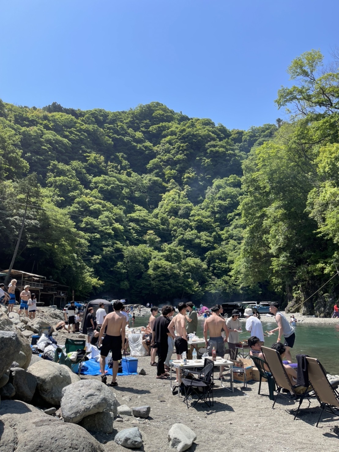 創業当初に開催した川サウナイベントの参加者